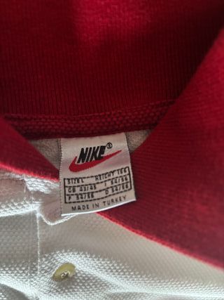 Vintage Nike Polo Shirt White Red Navy | Classic