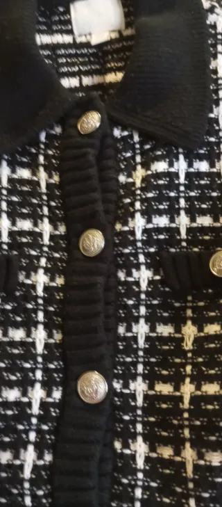 Jersey corto H&M cuadros blanco y negro XS