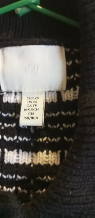 Jersey corto H&M cuadros blanco y negro XS