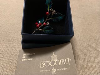 Soprammobile ramo agrifoglio argento 925 Boggiali