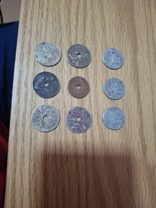 Lote 9 monedas antiguas España