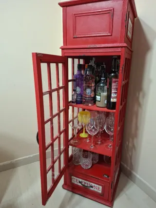Mueble Bar Rojo Estilo Cabina Telefónica