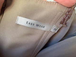 Vestido fiesta dorado con piedras T36