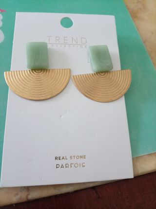 Pendientes Parfois dorados y verdes