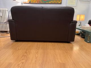 Sofá de piel 2 plazas marrón