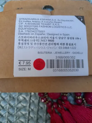 Pendientes Stradivarius rojos y dorados