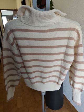 Malha bege e dourada tamanho único