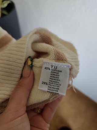 Malha bege e dourada tamanho único