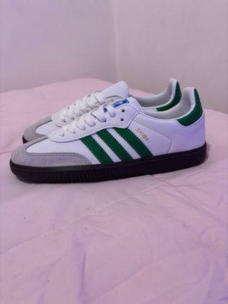 Adidas Sapatilhas Samba Brancas e Verdes Tam 39