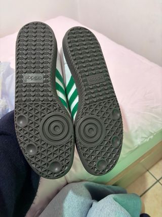 Adidas Sapatilhas Samba Brancas e Verdes Tam 39