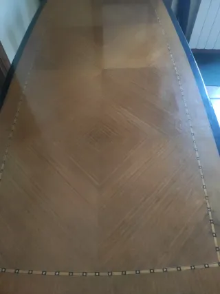 Mesa Lujo vintage Ebonizada Marquetería y bronce