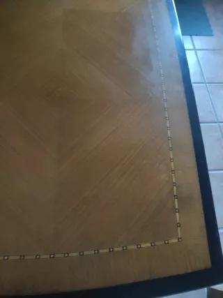 Mesa Lujo vintage Ebonizada Marquetería y bronce