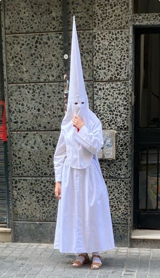 Túnica Nazareno Cola Sarga Blanca