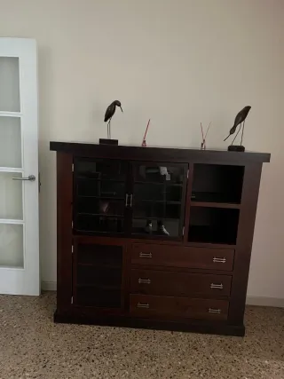 Mueble Comedor Madera Oscura