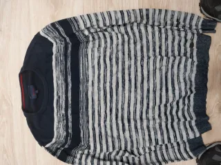 Jersey Salsa Rayas Azul y Gris