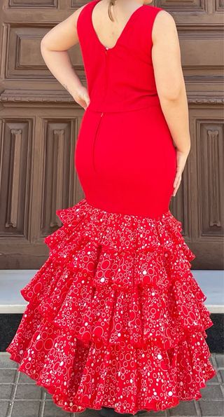Traje de Flamenca Rojo Talla 40 42