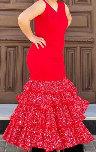 Traje de Flamenca Rojo Talla 40 42