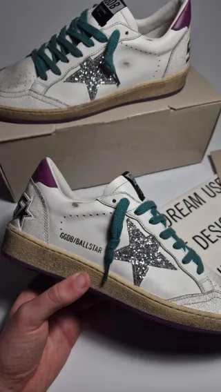 Golden Goose Ballstar bianca tallone fuxia size 39