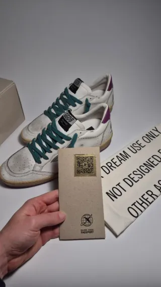 Golden Goose Ballstar bianca tallone fuxia size 39