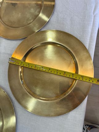 12 Bajoplatos Latón Dorado y 6 de pan
