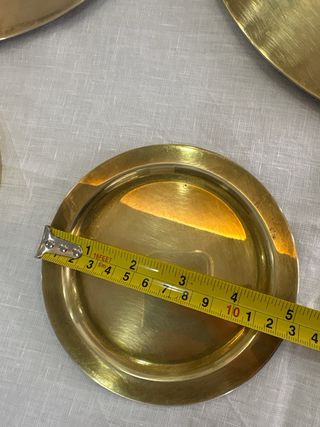 12 Bajoplatos Latón Dorado y 6 de pan