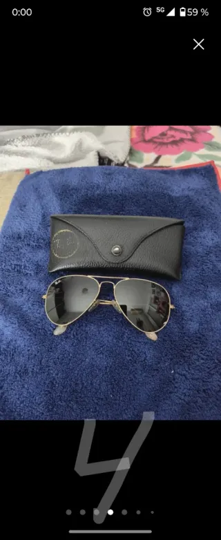 Gafas Ray-Ban Aviator Dorado y Negro