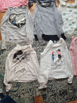 Lote 9 camisetas niña manga larga