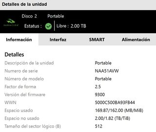 Disco Duro Externo Seagate 2TB Slim