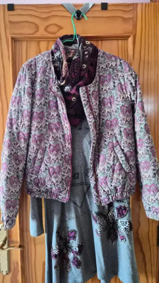 Vestido Desigual gris y morado