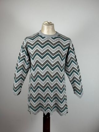 Vestito maglia vintage zig-zag M