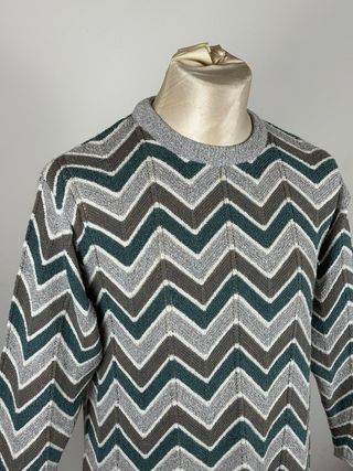 Vestito maglia vintage zig-zag M