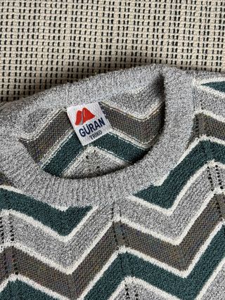 Vestito maglia vintage zig-zag M