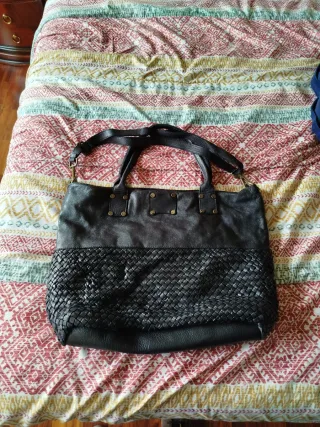 Bolso Piel Negra Vera Pelle