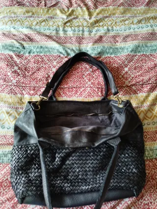 Bolso Piel Negra Vera Pelle