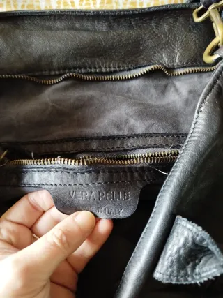 Bolso Piel Negra Vera Pelle