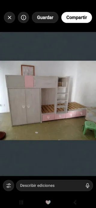Cama tren con armario y cajones