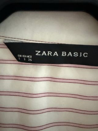 Camicia da ufficio Zara a righe rosa e bianco