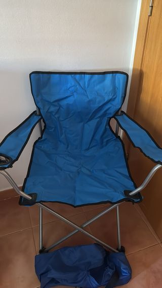 Silla Plegable Azul y Negra
