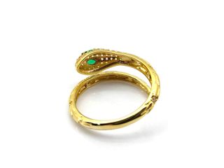 sortija oro 18k con piedra con esmeralda,circonita t. 16 (17,84 mm)