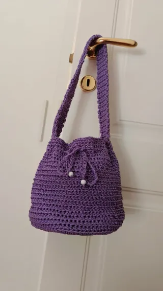 Borsa A Secchiello Fatta A Mano All' Uncinetto