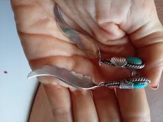 Pendientes Plata Navajo Turquesa Coral