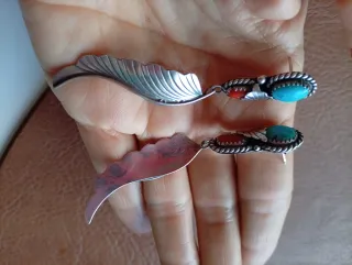 Pendientes Plata Navajo Turquesa Coral