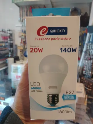 Lampadina LED 20W Luce Fredda 6000K 5 pz