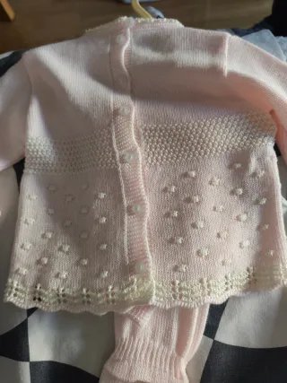 Conjunto bebé punto rosa