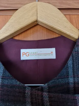 Vestido pichi cuadros gris y morado o berenjena