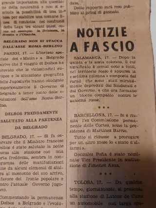 Periódico Il Legionario 1937 Guerra Civil