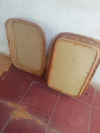 Cestas de mimbre cuadradas (2 unidades)