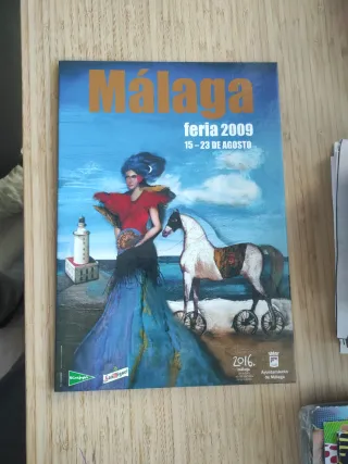Cartel Málaga Feria 2009 display con soporte