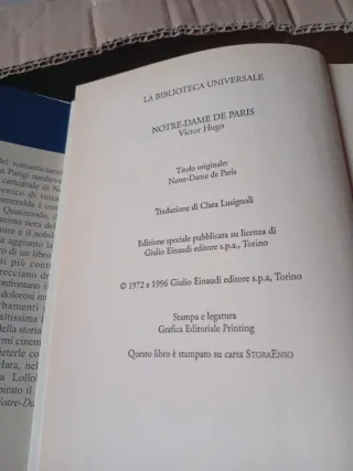 NOTRE-DAME DE PARIS "Italian" (LA BIBLIOTECA UN...
