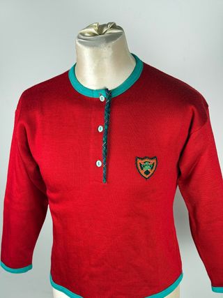 Maglioncino vintage con bottoni - rosso - taglia S